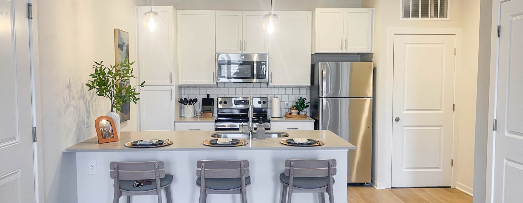 Well-lit kitchen with ample counter space